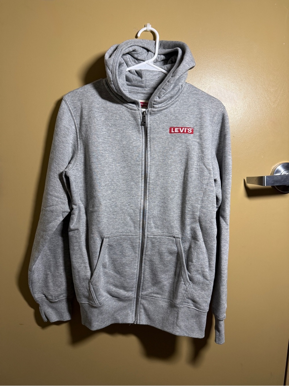 Levi's Full-Zip Hoodie Grey with Red Logo Patch Kids XL
